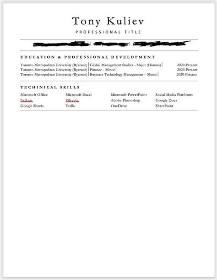 Can someone help me with my resume?