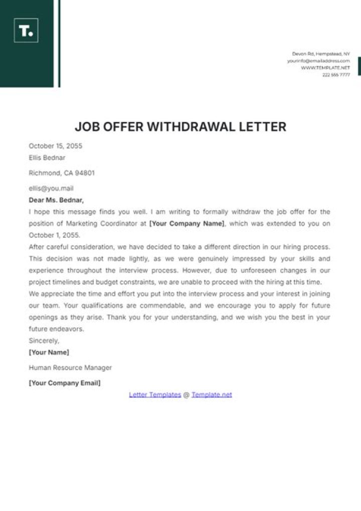 Can you legally withdraw a job offer?