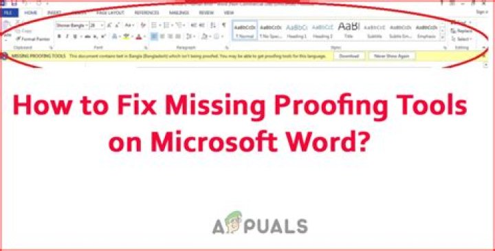 How do I fix missing proofing tools in Word?