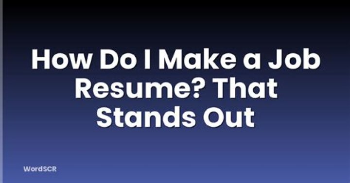 How do I make a job resume?