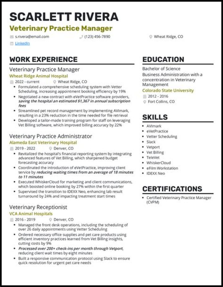 How do I make a veterinary resume?