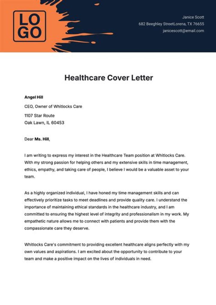 How do I write a cover letter for healthcare?