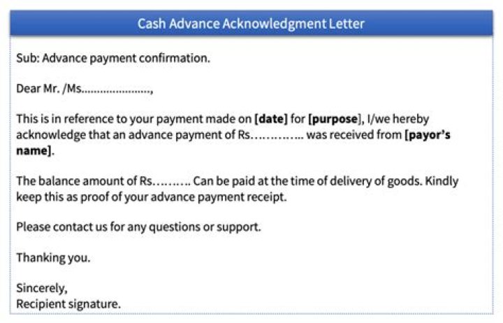 How do you acknowledge an advance payment?