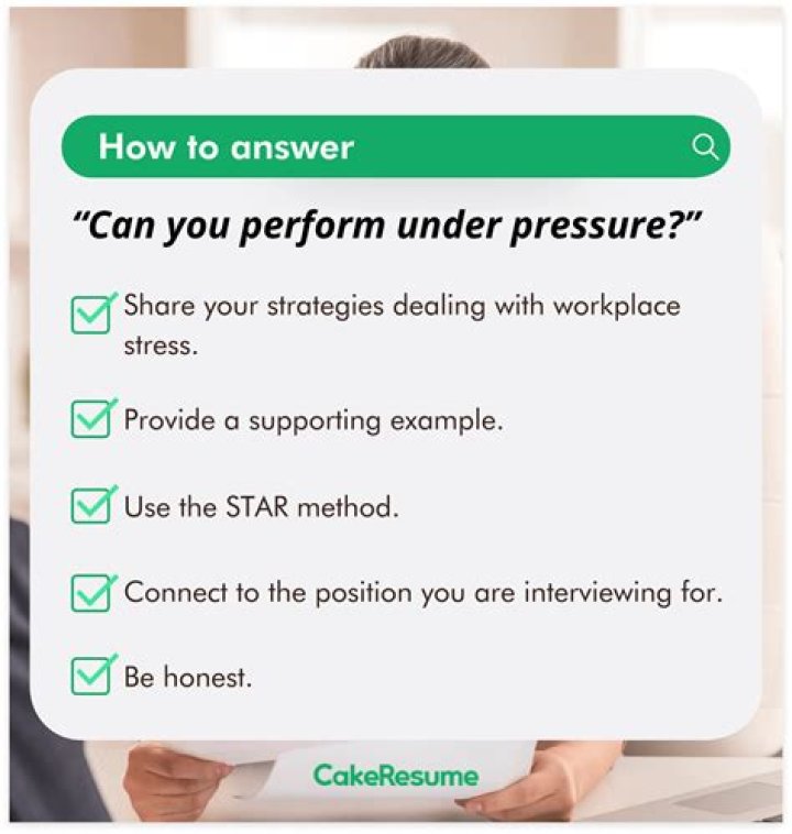 How do you answer Can you work under pressure?