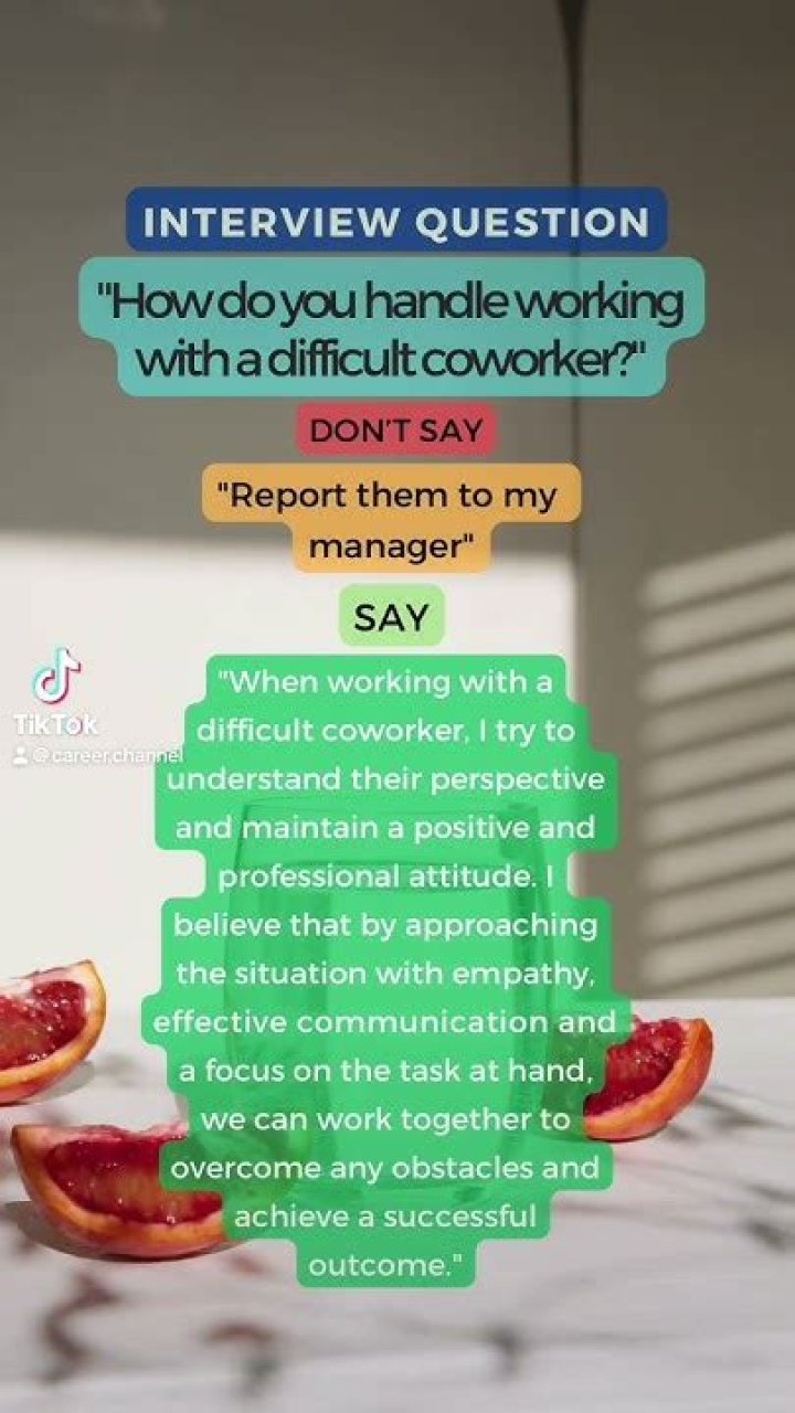 How do you handle working with a difficult coworker?