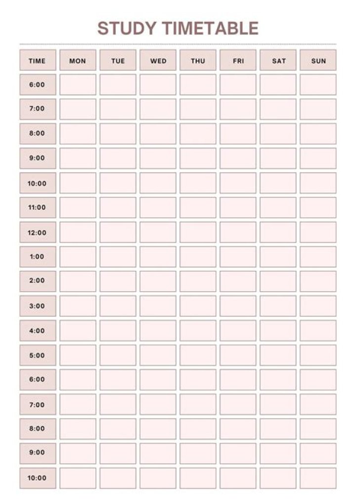 How do you make a study timetable for university?