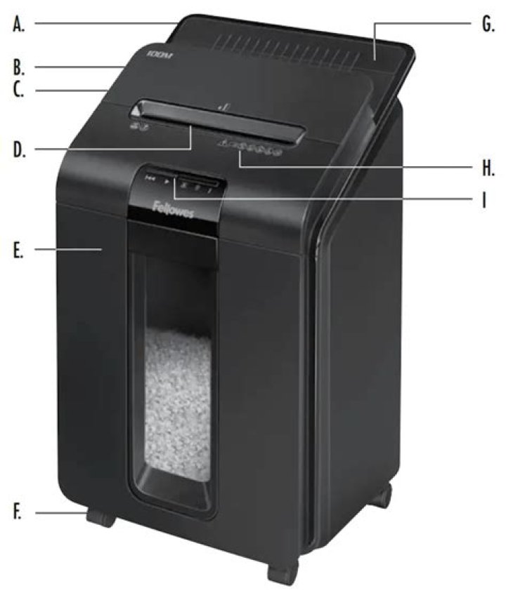 How do you reset a Fellowes paper shredder?