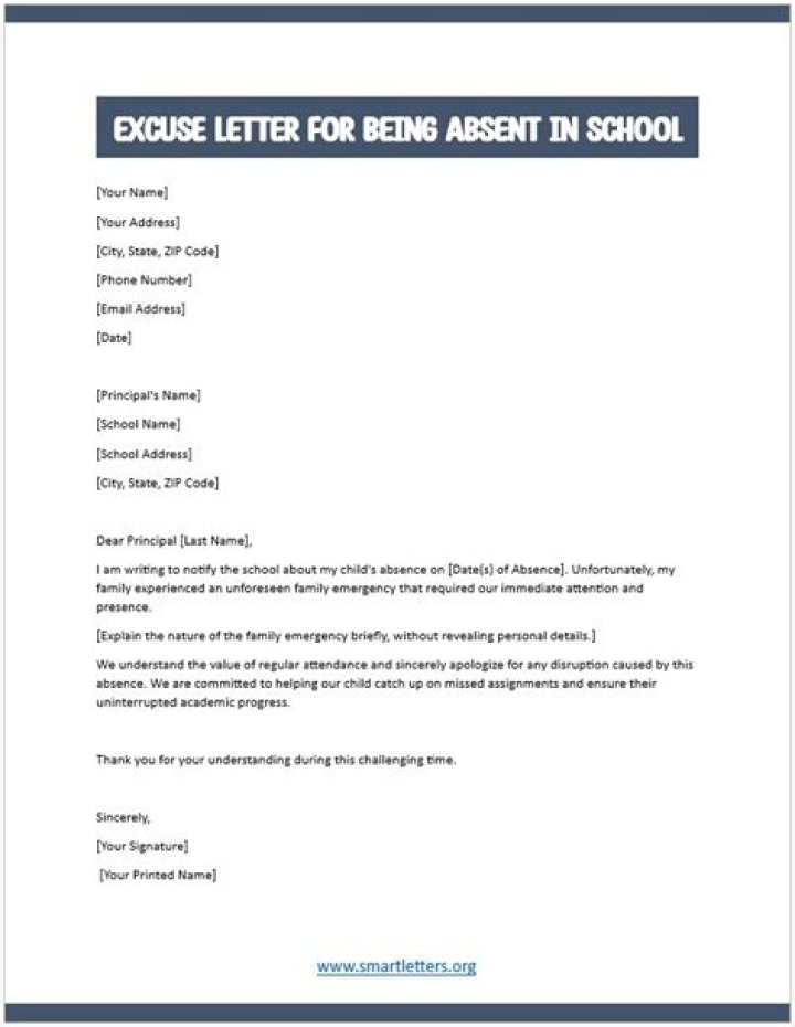 How do you write a good excuse letter for being absent?