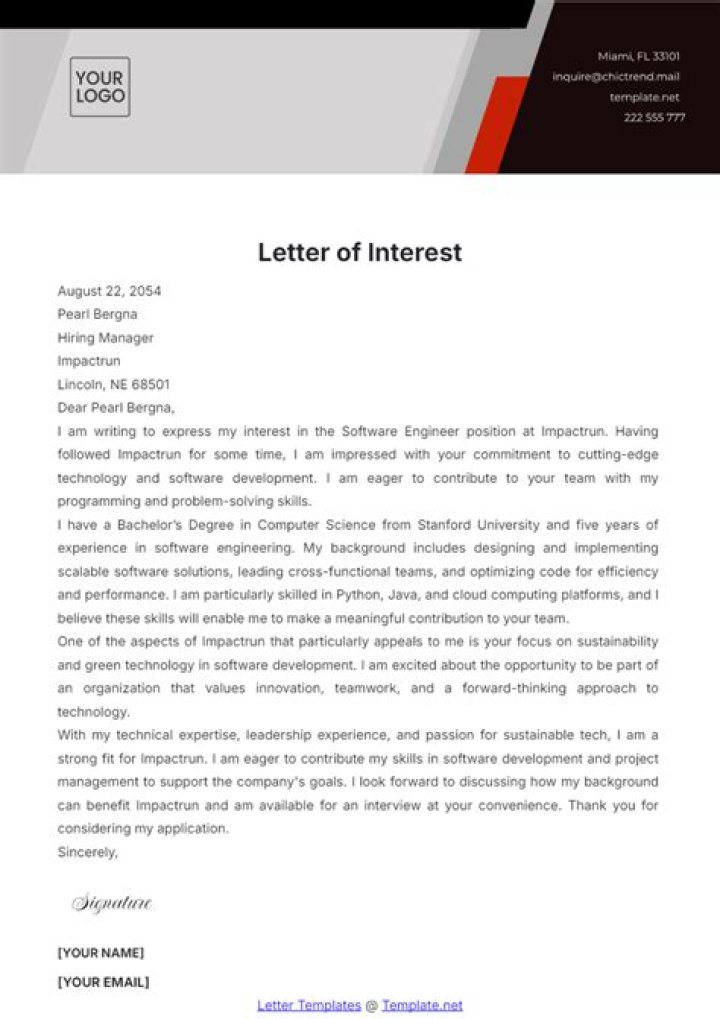 How do you write a letter of interest for a promotion?