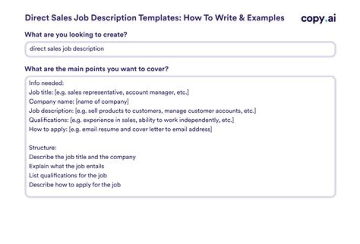 How do you write a sales job description?