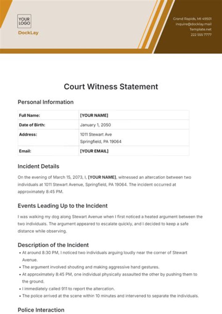 How do you write a witness statement UK?