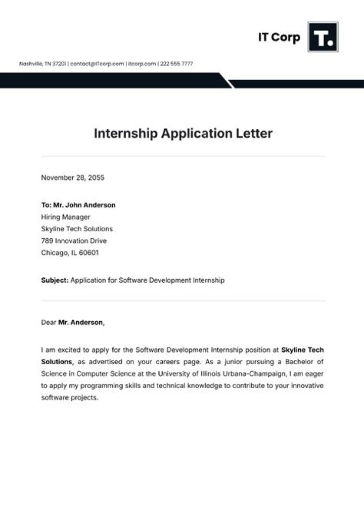 How do you write an internship application?