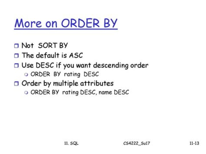Is order by DESC or ASC default?