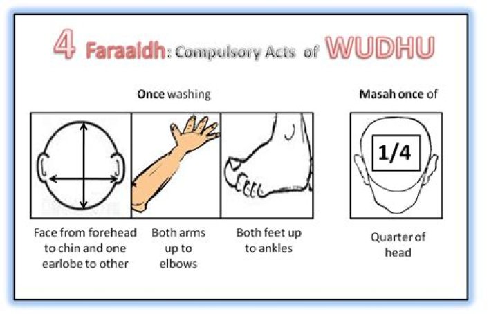 What are the 4 Fard of Wudu?