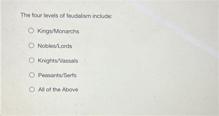 What are the 4 levels of feudalism?