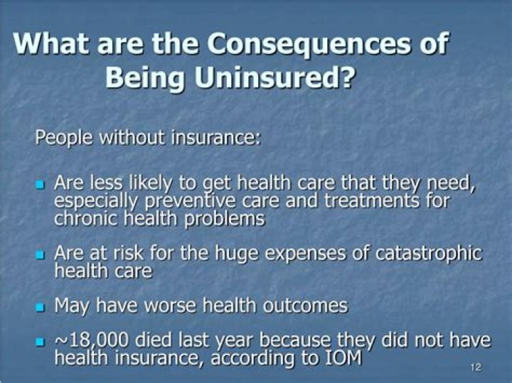 What are the consequences of being uninsured?