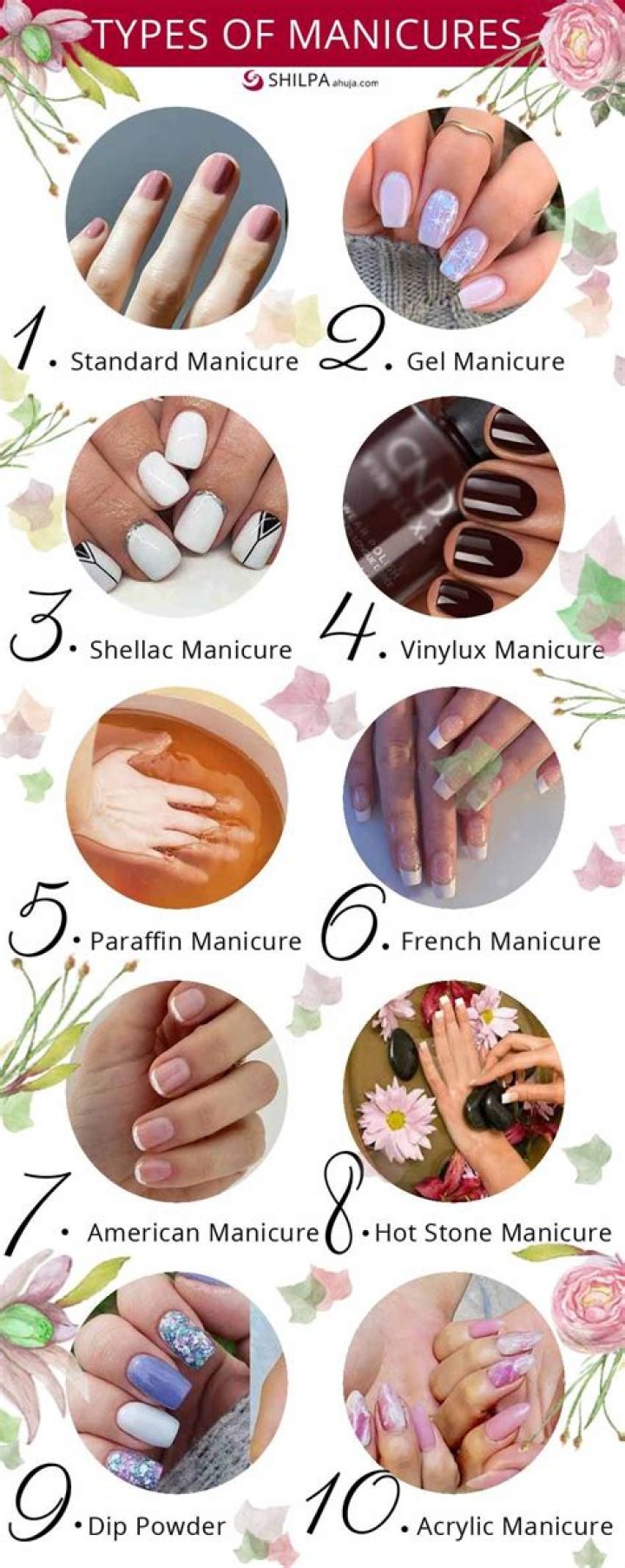What are the different types of manicures?