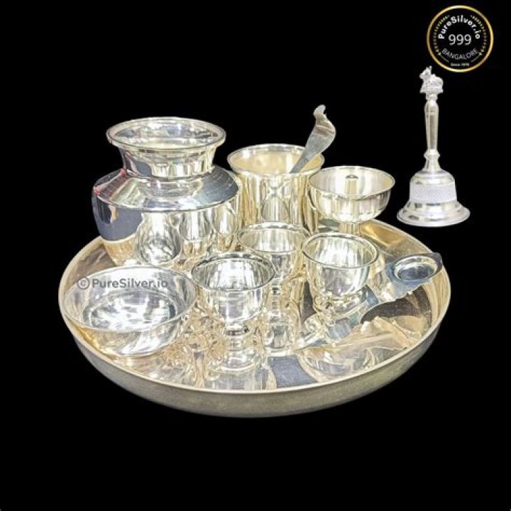 What are the pooja items in silver?