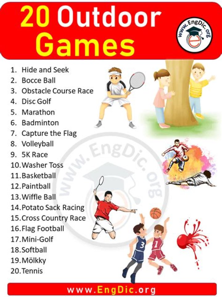 What are the top 10 outdoor games?