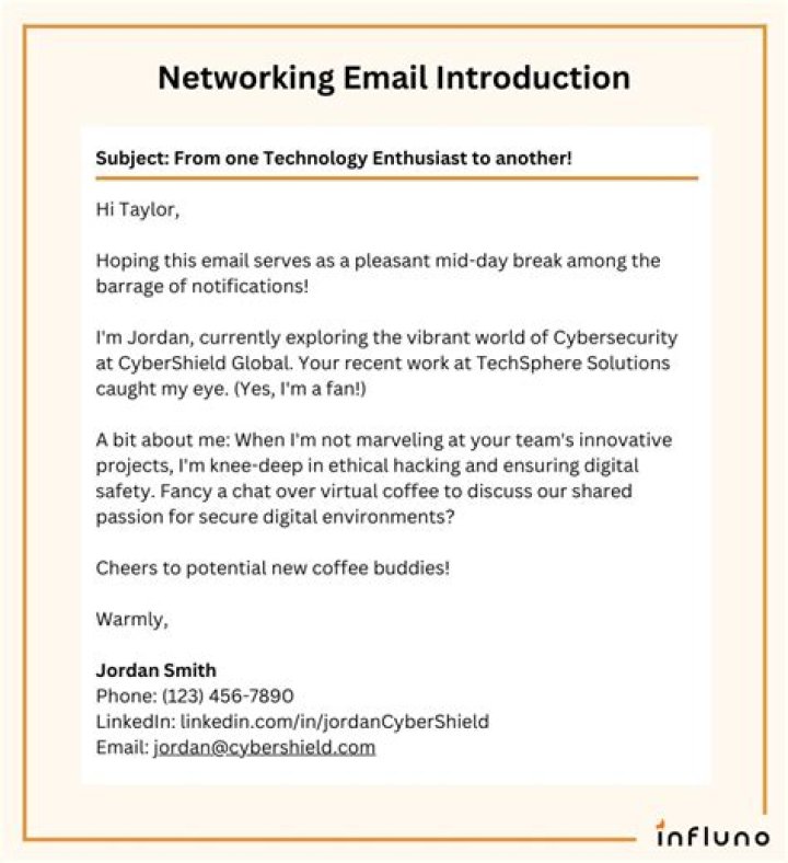 What do you write in a networking email?
