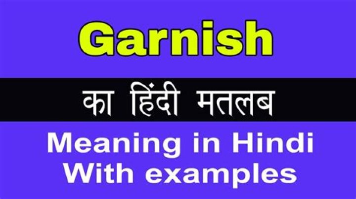 What does garnish check mean?