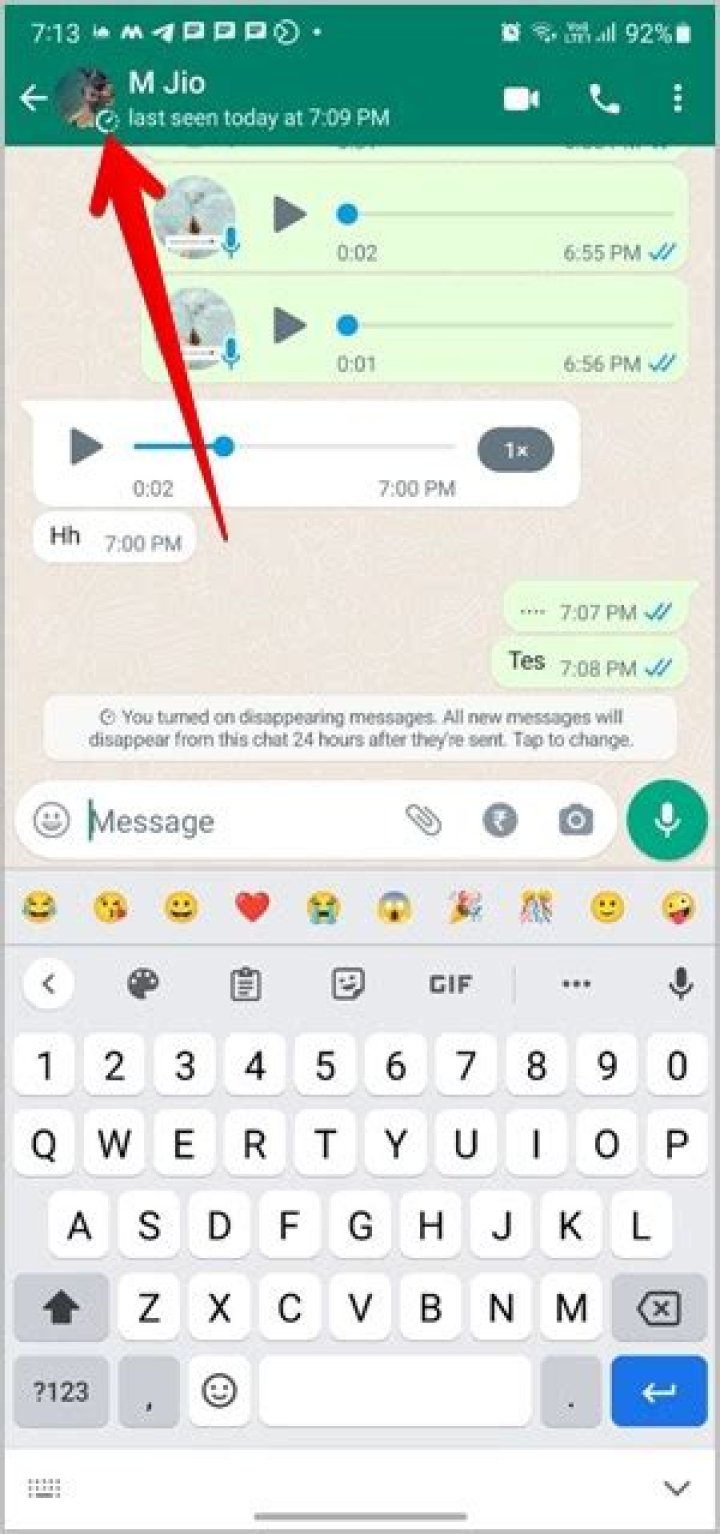 What does the clock mean on WhatsApp?