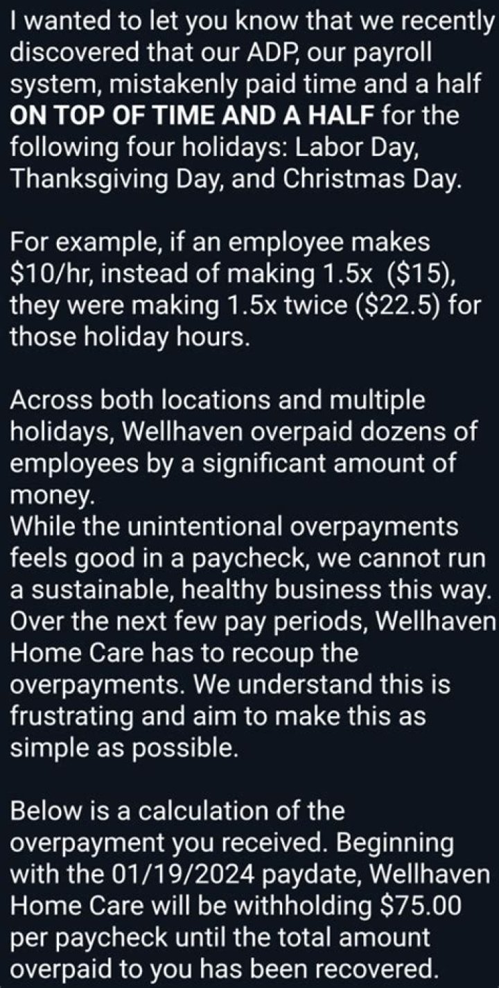 What happens if your job accidentally overpays you?