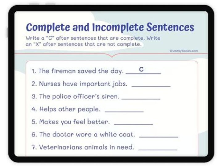What is a complete or incomplete sentence?