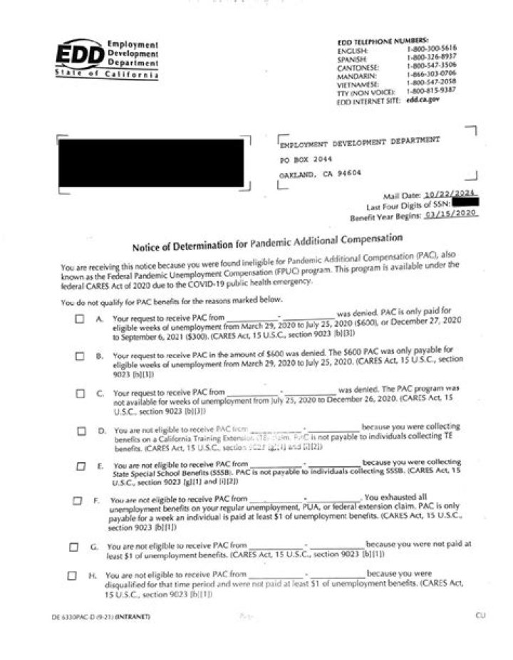 What is a Notice of Determination EDD?