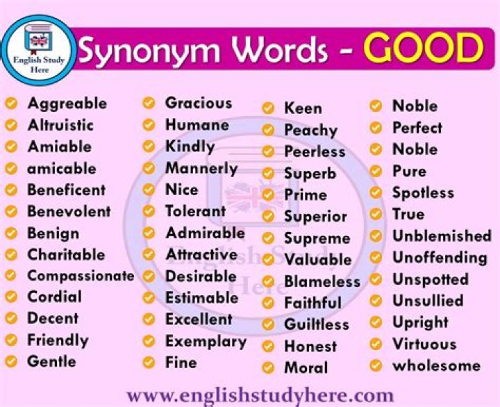 What is a synonym for good?
