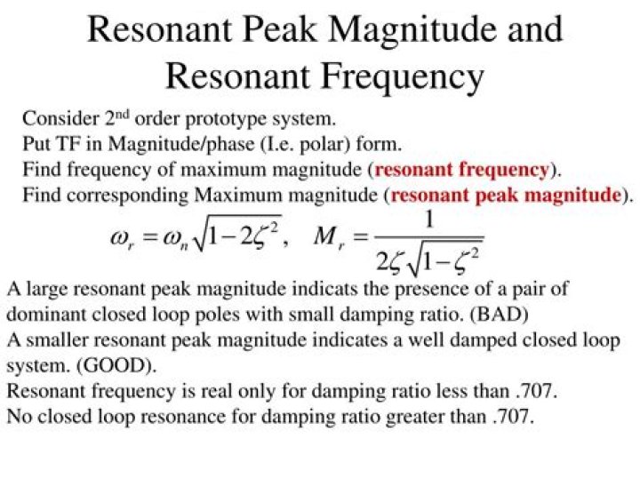 What is resonant peak magnitude?