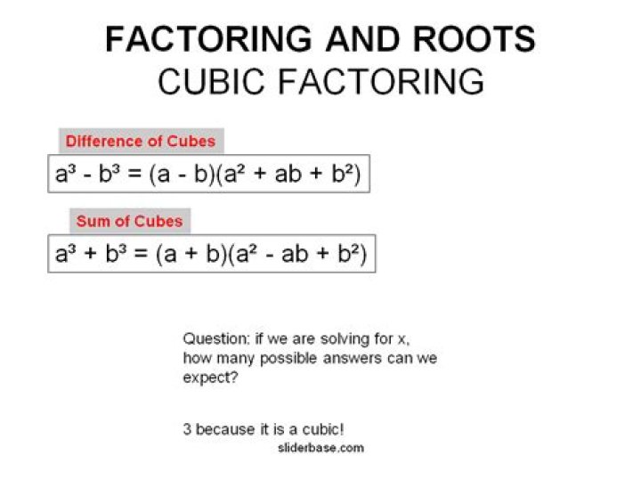 What is the formula for factoring cubes?