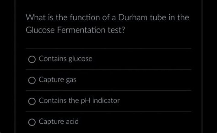 What is the function of a Durham tube in the glucose fermentation test?