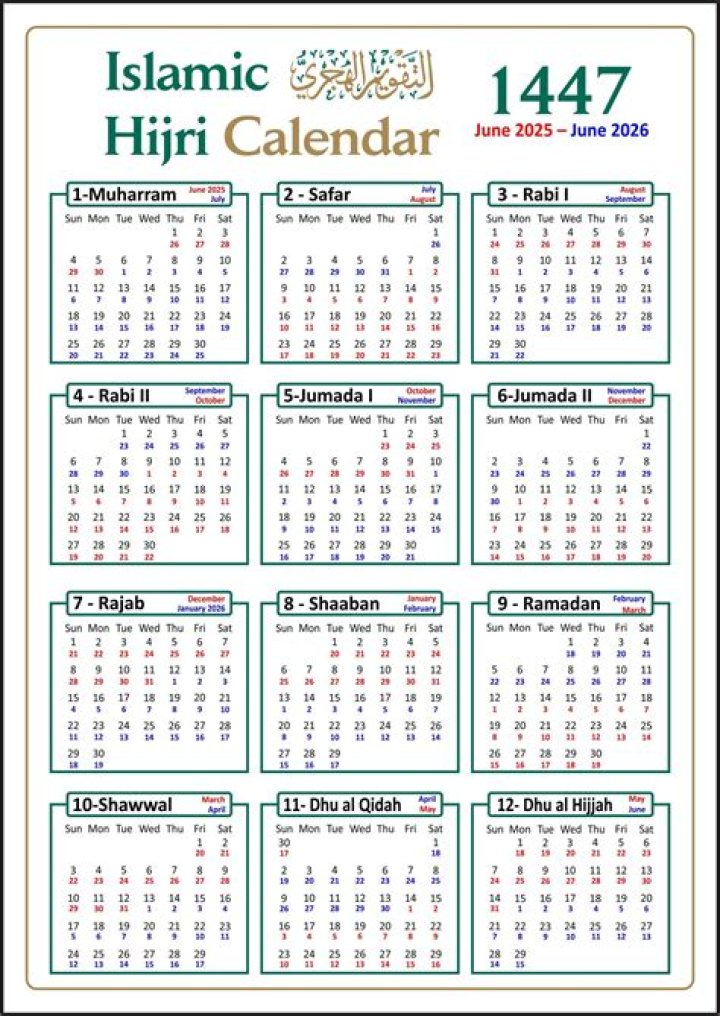 What is the Hijri calendar (1442)?