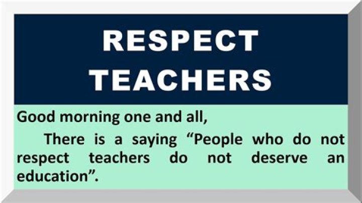 What is the respect of teacher?