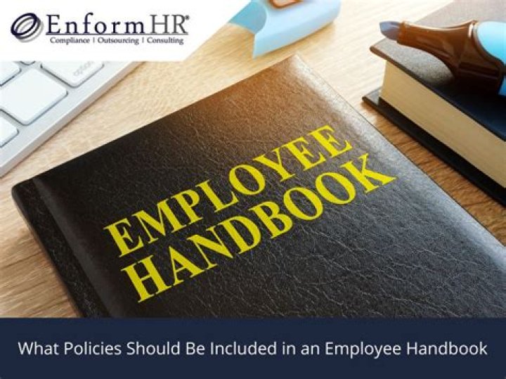 What policies should be included in an employee handbook?