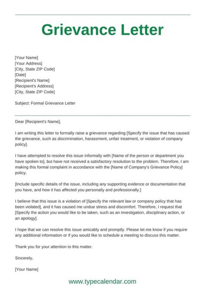 What type of issues can be classified as grievance?